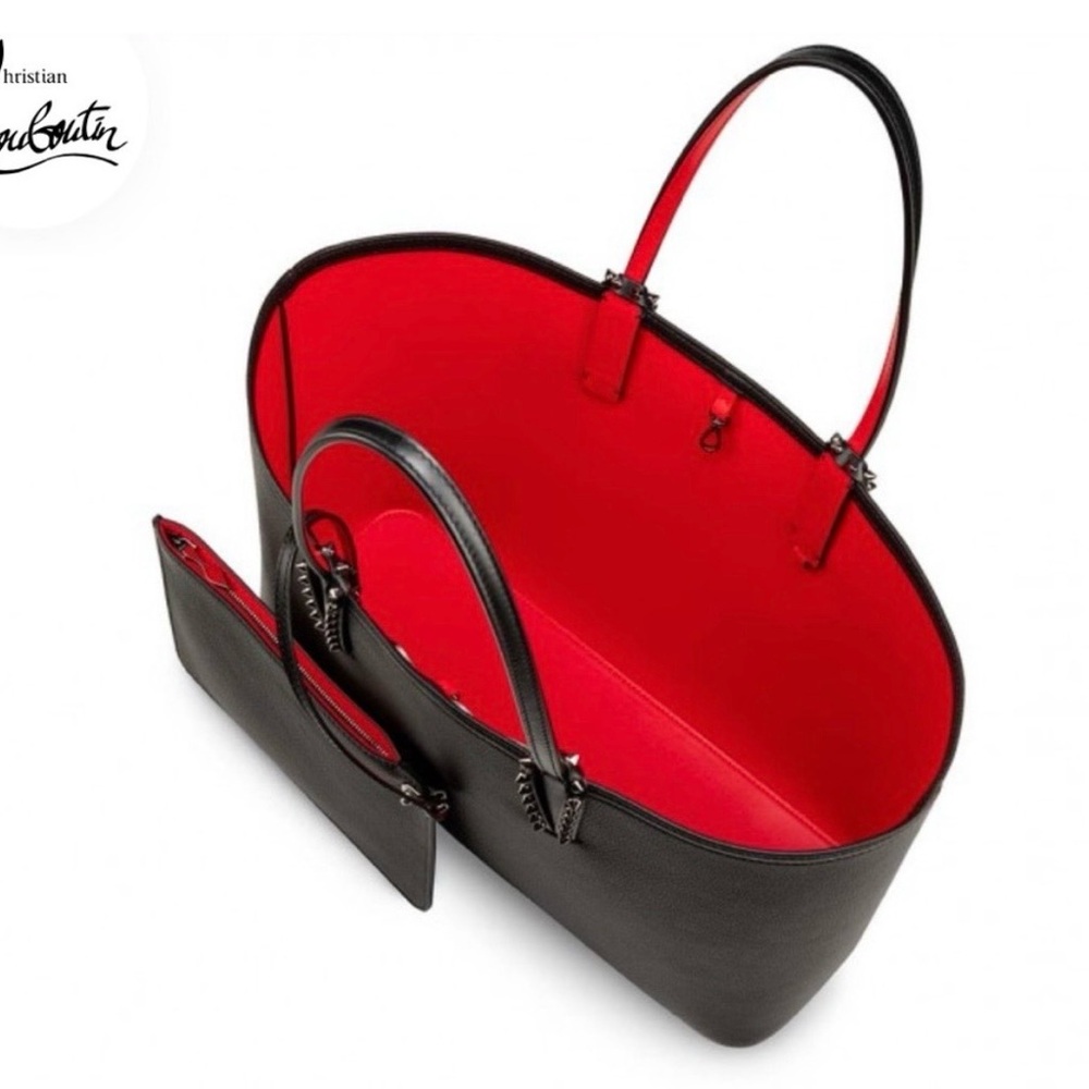Christian Louboutin Black Leather Tote (Cabata) with Calf leather and Spikes ✨ - Picture 7 of 16